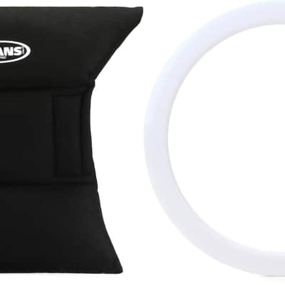 Evans EQ Pad Bass Drum Muffler Bundle with Bass Drum O's Port Hole Ring - 5" - White image 1