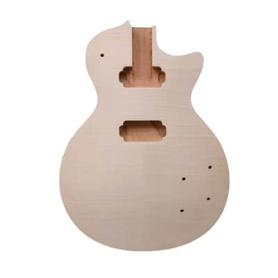 Flame Mahogany Guitar Body Set in Flame Maple Veneer High Quality One Piece Wood image 1