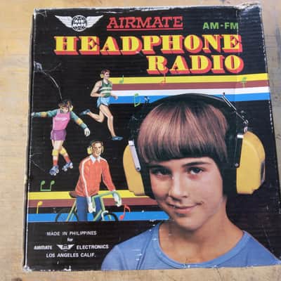 Unbranded Vintage AM FM Radio Headphone 1980 - White Bild 1