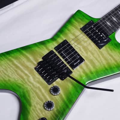 DEAN Stealth Floyd Flame Maple electric GUITAR w/ HARD CASE - DIME Slime Green - Made in KOREA image 5