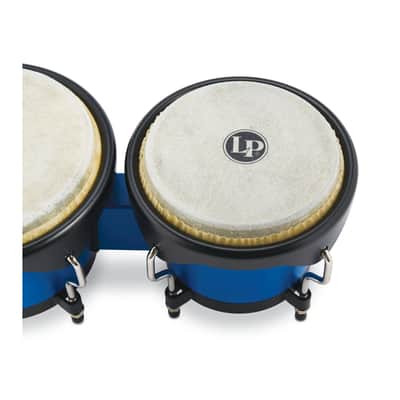 Latin Percussion 6 1/4-Inch and 7 1/4-Inch Bongos with Carrying Bag and Tuning Wrench (Race Car Blue) image 3