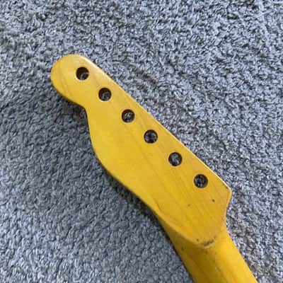 Yellow DIY Maple Wood Guitar Tele Style Neck image 5