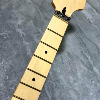 Maple 22 Fret Electric guitar Neck part 25.5" parts Locking nut Natural gloss image 2