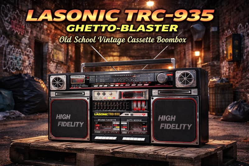 LASONIC TRC-935 GHETTO-BLASTER Old Schol Vintage Cassette Boombox