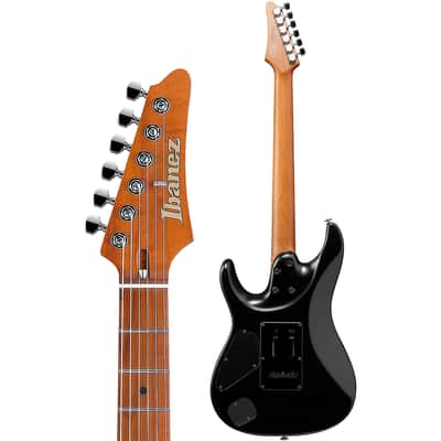 Ibanez AZ Prestige AZ2402-BKF 6-String Solid Body Electric Guitar with S-Tech Wood Roasted Maple Fretboard, Right-Handed, Black Flat image 3