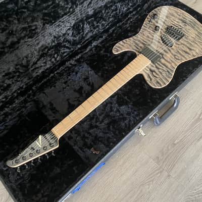 Tom Anderson 2016 Drop T Hollow Chambered Electric Guitar - STUNNING Figured Top Black and Grey image 7