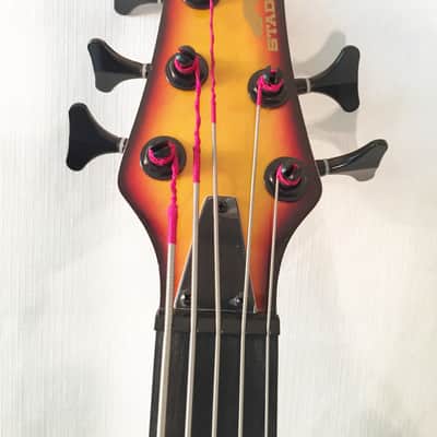 Stadium 5-String Bass Guitar-Vintage Sunburst Finish-2-J Bass Pickups-NEW-w/Shop Setup! image 3