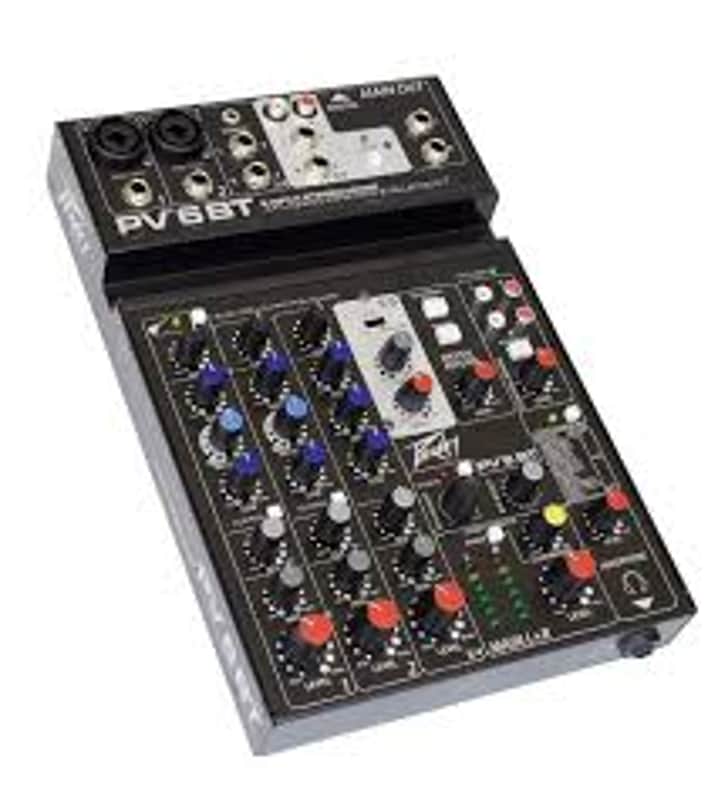 Peavey PV 6 BT 6 Channel Mixer with Bluetooth 2010s - Black image 1