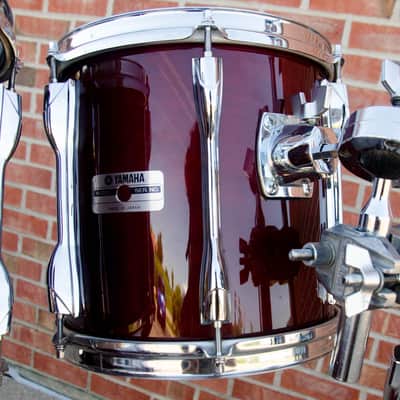 1989 Yamaha Recording Custom 5 Piece Shell Pack - Wine Red 10, 12, 13, 16, 22" image 12