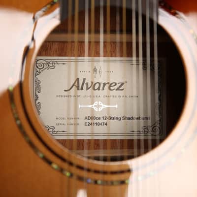 Alvarez Artist Series AD60CE 12-String Electro Acoustic - Shadowburst - 2nd Hand image 17