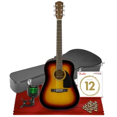 Fender CD-60 Dreadnought Acoustic Guitar Sunburst (V3) + Basic Bundle image 1