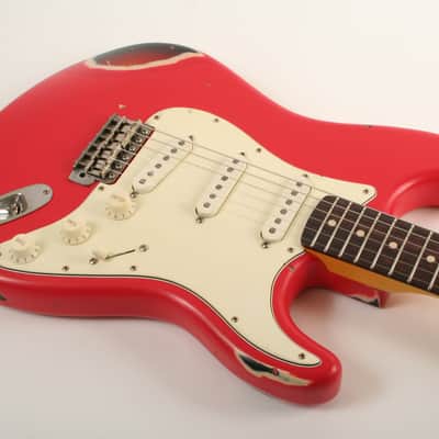 Nash Guitars S-63 Fiesta Red Over Sunburst Lollar Pickups image 5