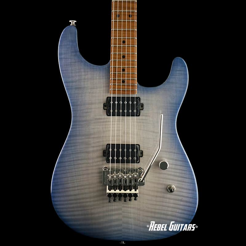 Preowned 2019 Luxxtone Guitars El Machete Geode in Gloss Blue Flame Top w/ Roasted Flame Maple Neck image 1