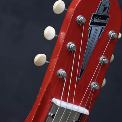 National Dynamic Lap Steel Red & White 6-String Electric Lap Steel Guitar w/Case image 24