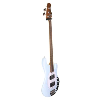 Sterling by Music Man StingRay HH Ray34 Bass Guitar in Daphne Blue image 4