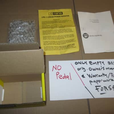 lightly handled Electro-Harmonix EMPTY CARDBOARD BOX & orig Owner's Manual & Warranty / Registration paperwork ONLY for Nano LPB-1 Linear Power Booster (NO pedal) from 2010s, specifically 2015 image 2