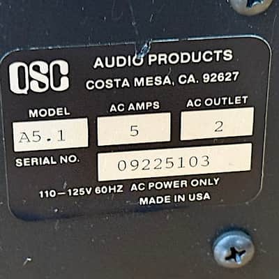 USA Made QSC 5.1 Stereo Power Amplifier, 120W X2 @ 4 Ohms, Tested, 3U Rack Space, Very Good Condition image 12