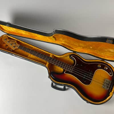 Univox Precisely Bass 1970s - 1979 Fender Pickups - Japan Made .Sunburst, Upgrade 70's USA Fender "P" bass pickups W Original Hardshell case image 10