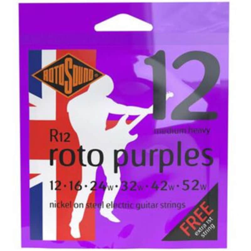 Rotosound Electric Guitar String Set 12-52 Purples FREE 1st STRING R12 image 1