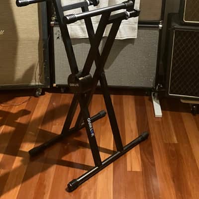 Quik-Lok QL723 Double-Braced X-Style 3-Tier Keyboard Stand 2020s - Black image 1