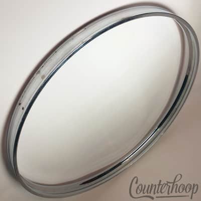 *Pearl 22" Bass Drum Metal Hoop/Rim Chrome Steel 7/8" Inlay Vintage 70s Japan* image 2