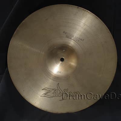14" VINTAGE ZILDJIAN NEW BEAT HI HAT CYMBALS, HOLLOW LOGO, DEMO VIDEO! image 4