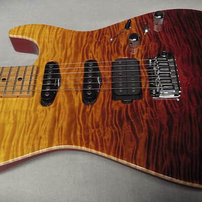 Tom Anderson Guitarworks Drop Top 2022 Fire Wipeout with binding image 4