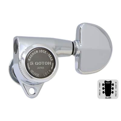 GOTOH SG301-20-MGT Locking Tuning Machines w/ Grover buttons- 3L x 3R - Chrome image 1