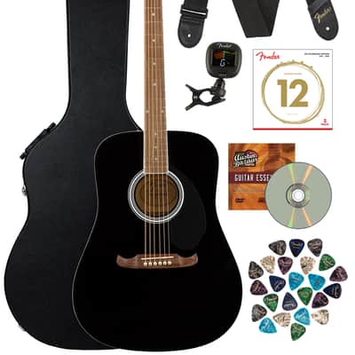 Fender FA-125 Dreadnought Acoustic Guitar - Black w/ Hard Case image 1