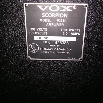 Vox Scorpion Late 1960's Black image 8