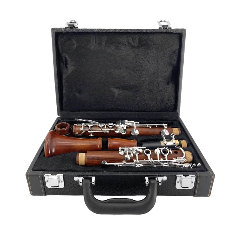 Bb Red Wood Clarinet – Full Student Kit with Silver Keys, Mouthpiece & Hard Shell CaseBb Red Wood Clarinet – Full Student Kit with Silver Keys, Mouthpiece & Hard Shell Case image 1