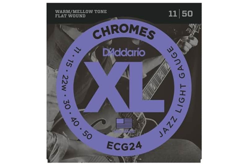D'Addario ECG24 XL Flatwound Chromes Jazz Light Electric Guitar Strings - .011-.050 image 1