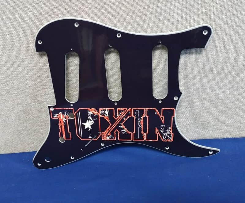 Toxin Band Logo Custom Printed Stratocaster 11-Hole Pickguard RARE image 1