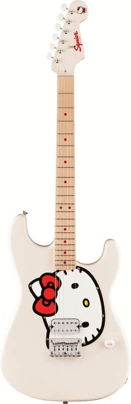 Squier Fender x Hello Kitty Stratocaster Electric Guitar White w/ Gigbag image 1
