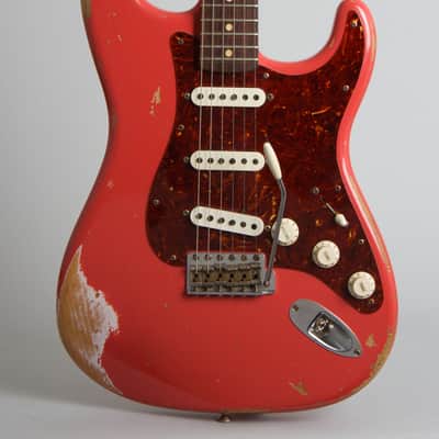 Fender  Custom Shop 61 Stratocaster Relic Solid Body Electric Guitar (2014), ser. #R78076, original brown tolex hard shell case. image 3