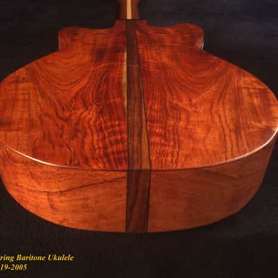 Handcrafted 8 String Baritone Ukulele, Solid Acacia, Curly Rosewood, Slotted Head, Bruce Wei UP19-2005 image 9