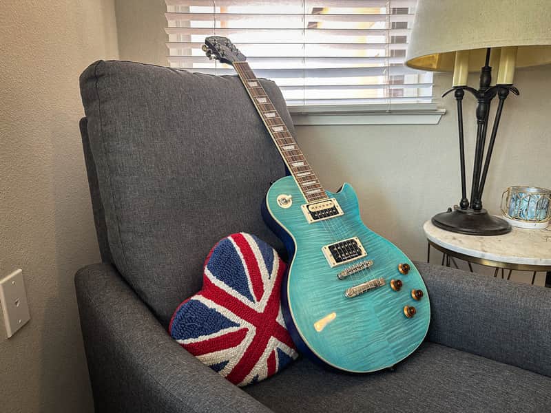 Modded Epiphone Les Paul Traditional Pro III Plus 2018 - 2019 - Ocean Blue image 1