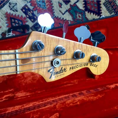 Fender Precision Bass 1977 *Factory* Black over Sunburst 9.2lbs! Flame! image 3