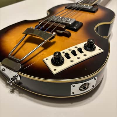 Geeco Apollo Hofner Copy Beatle Bass  500/1 1970's - Sunburst image 2