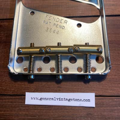 Fender  The Blackguard Telecaster Bridge plates with General Vintage Old Brass saddles slotted inton image 1