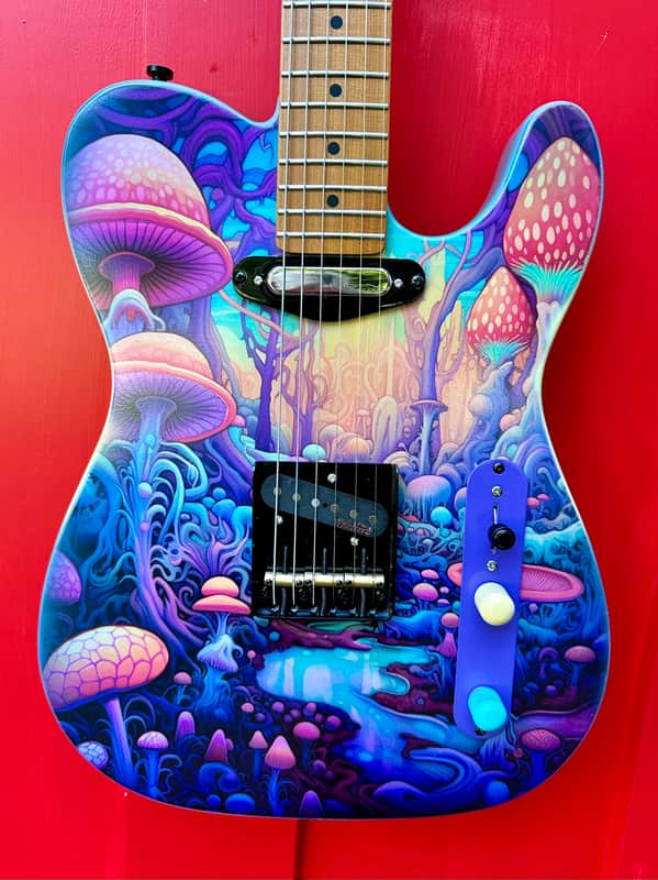 Psychedelic Magic Mushroom Telecaster Custom Build. image 1