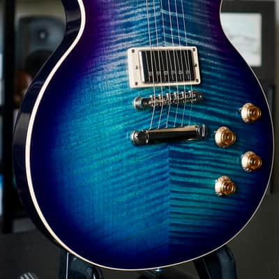 Gibson Les Paul Traditional Blueberry Burst Reverse Chevron Top 2018 image 12