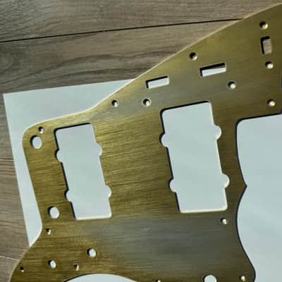 62 Fender Jazzmaster  pickguard USA Hole pattern Relic / Aged  Gold Anodized 59 60  Aluminum 58 RI image 5