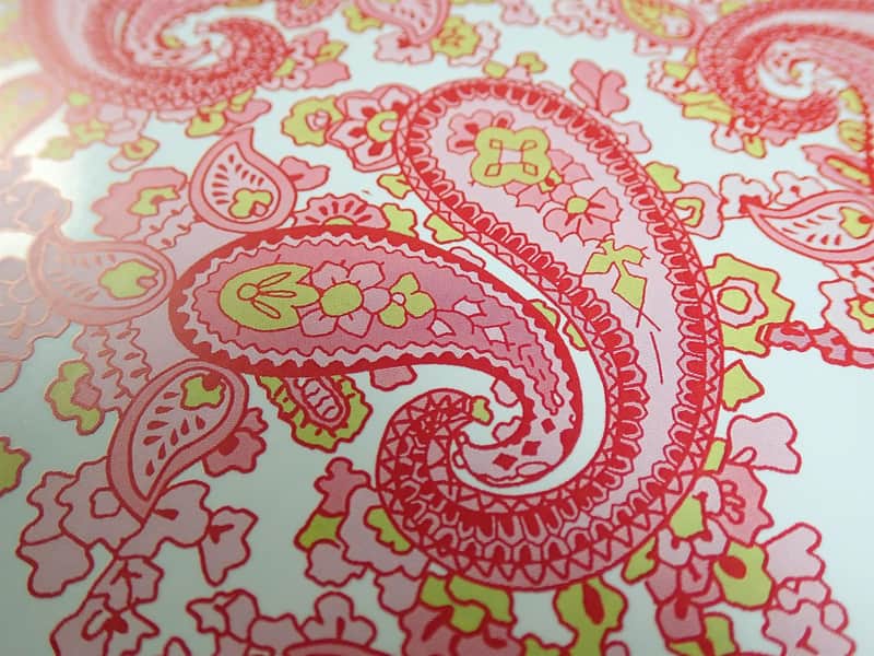 Luthitec Clear Backed Pink Paisley Paper Guitar Body Decal - 420x295mm image 1