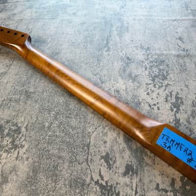 BMC Guitar Neck Tele® Telecaster® 22 Fret Roasted 3AAA Flame Maple With Maple Fingerboard Nitro Lacquer Rounded Fret Ends - 9.5 Radius TRMMF22 3A #8 image 4