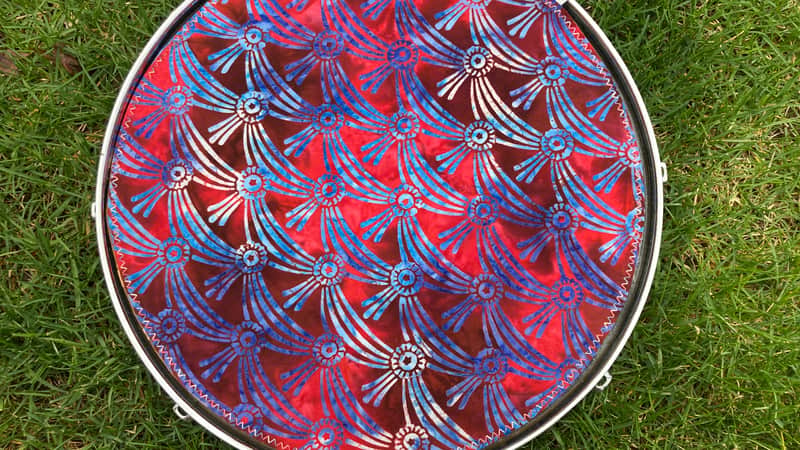 16" reversible Drum Bunny cotton drum cover - partial mute - dampener - compare to Big Fat Snare Drum Quesadilla, Drum Tortilla image 1