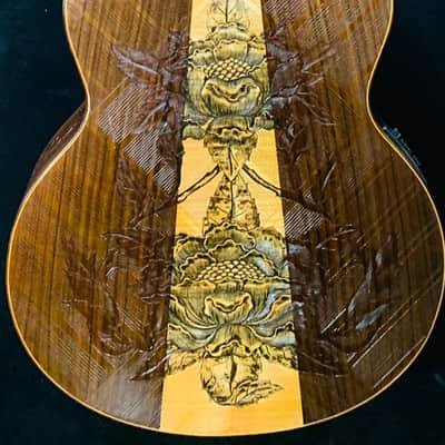 Blueberry Double Neck Acoustic & Electric Guitar -  Handmade with Seymour Duncan Pickups Built to Order in 90 Days image 4