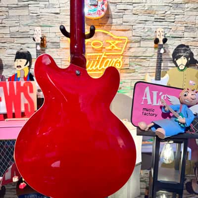 Vintage Guitar  VINTAGE LVSA500CR Red LEFT HANDED Zurda Thin Line SEMI ACOUSTIC GUITAR    Cherry Red image 11
