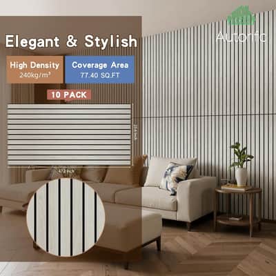 Wood Veneer Sound Panels, 10 Pack 47.2"X23.6 Wall Panels, Decorative Acoustic Panels For Walls, For Office,Home Theater,Studio,Living Room, Natural Oak(Mitred) image 2