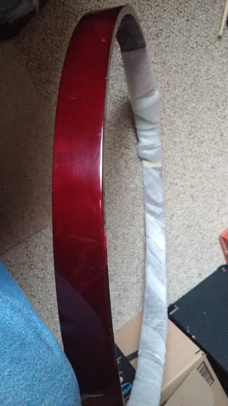 22" NOS Wood Bass Drum HOOP Maple  RED GLOSS LACQUERED BEAUTIFUL SHAPE !!!! image 1
